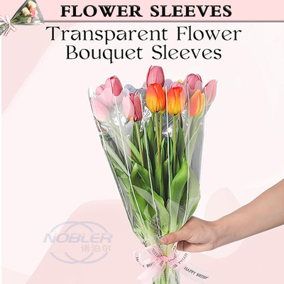 Le bouquet jetable de fleur de cellophane gaine les sacs de emballage en plastique avec le décor de dentelle