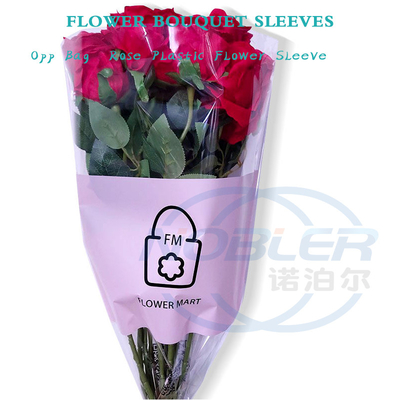 Le bouquet de fleur d'Opp d'impression fait sur commande clair douille l'emballage simple de cadeau de Rose Diy