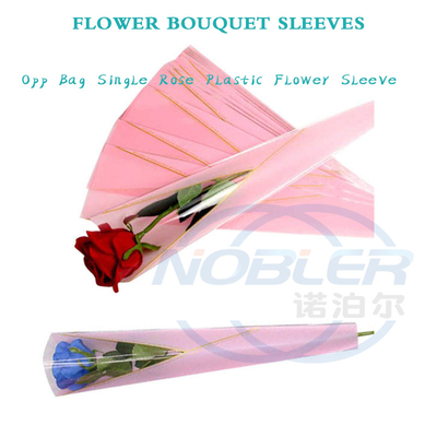 Le bouquet de fleur d'Opp d'impression fait sur commande clair douille l'emballage simple de cadeau de Rose Diy