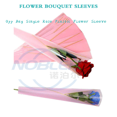 Le bouquet de fleur d'Opp d'impression fait sur commande clair douille l'emballage simple de cadeau de Rose Diy