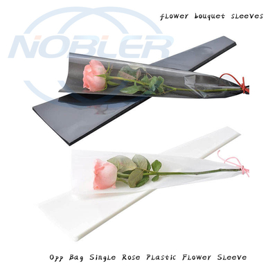L'espace libre en plastique perforé de douilles en plastique de bouquet de fleur de cellophane de pp a imprimé aux besoins du client