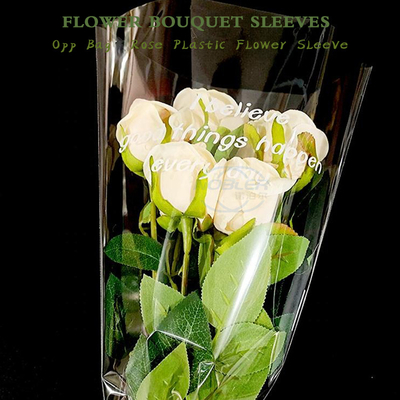 Emballage fait sur commande clair de bouquet de fleur de sac d'opp d'impression fait sur commande Rose Diy