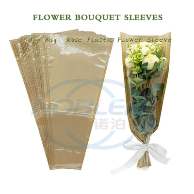 L'espace libre en plastique perforé de douilles en plastique de bouquet de fleur de cellophane de pp a imprimé aux besoins du client
