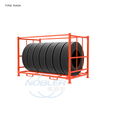Anti corrosion enduite par métal d'entrepôt empilant le support de stockage de pneu de camion détachable