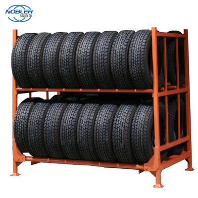 Système détachable empilant résistant de support de stockage de pneu en métal pour le chariot élévateur