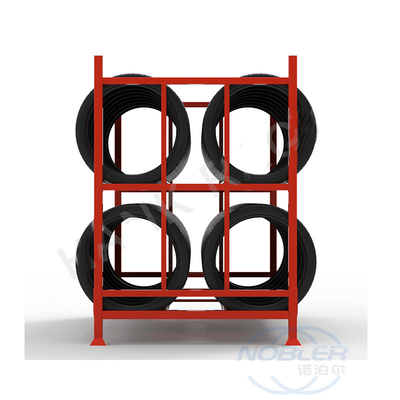 Support en acier d'entreposage des pneus de camion de palette empilant le revêtement adapté aux besoins du client de poudre