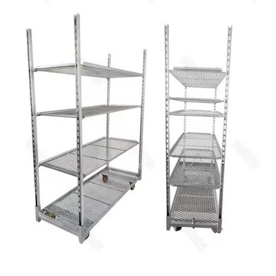 PP Wheel Danish Trolley Featuring 25cm Shelf Height Heavy Duty Utility Cart for Material Handling and Logistics