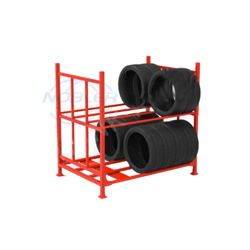 Anti corrosion enduite par métal d'entrepôt empilant le support de stockage de pneu de camion détachable