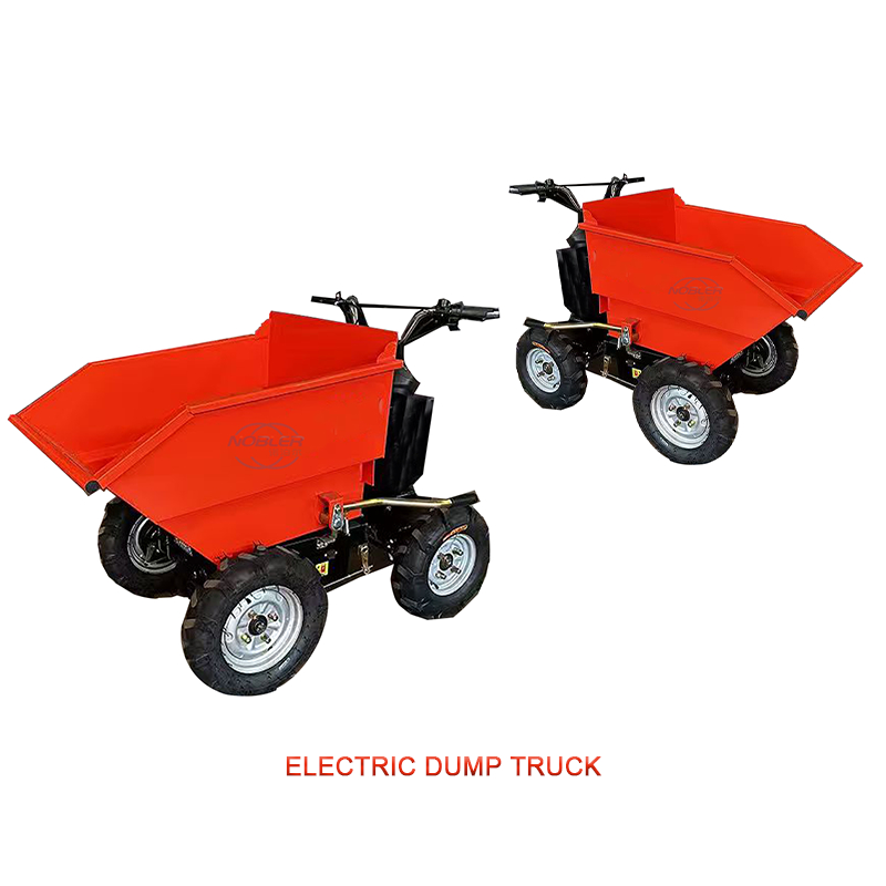 Mini-Dumper électrique pliable à pédale arrière à 4 pneus, conception économe en effort